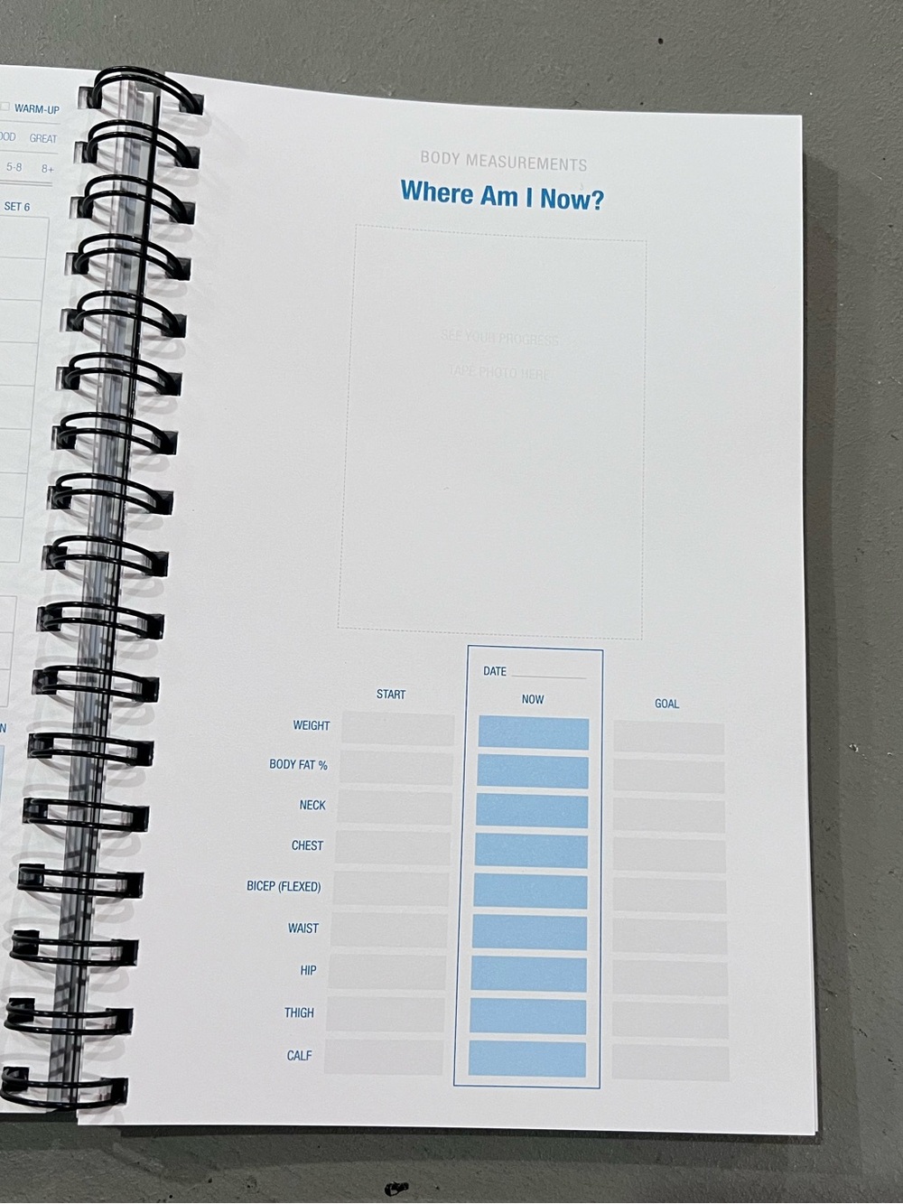 NEW Workout Fitness Journal Nutrition Planner: Spiral Binding, Protective Cover - Picture 9 of 11